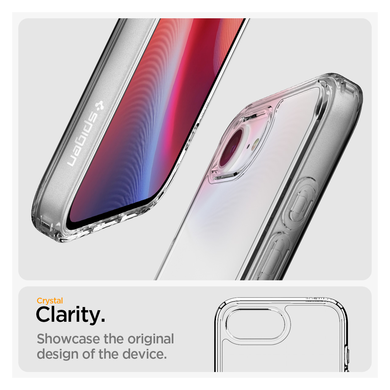 Case iPhone 16e 2025 Series Spigen Crystal Hybrid Clear HD Magfit Magsafe Slim Anti Shock Casing - Gambar 4