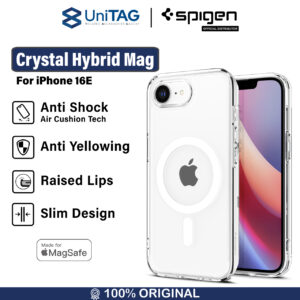 Case iPhone 16e 2025 Series Spigen Crystal Hybrid Clear HD Magfit Magsafe Slim Anti Shock Casing