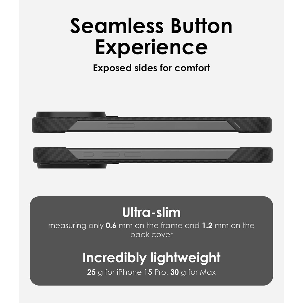 Case iPhone 15 Pro Max Aulumu Aramid Fiber Carbon MagSafe Cooling Pad Anti Shock Crack Hardcase - Gambar 3