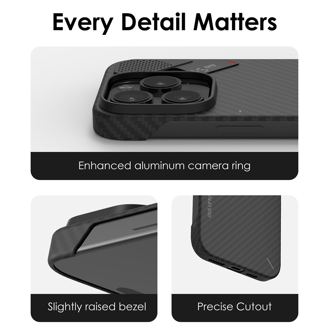Case iPhone 15 Pro Max Aulumu Aramid Fiber Carbon MagSafe Cooling Pad Anti Shock Crack Hardcase - Gambar 5