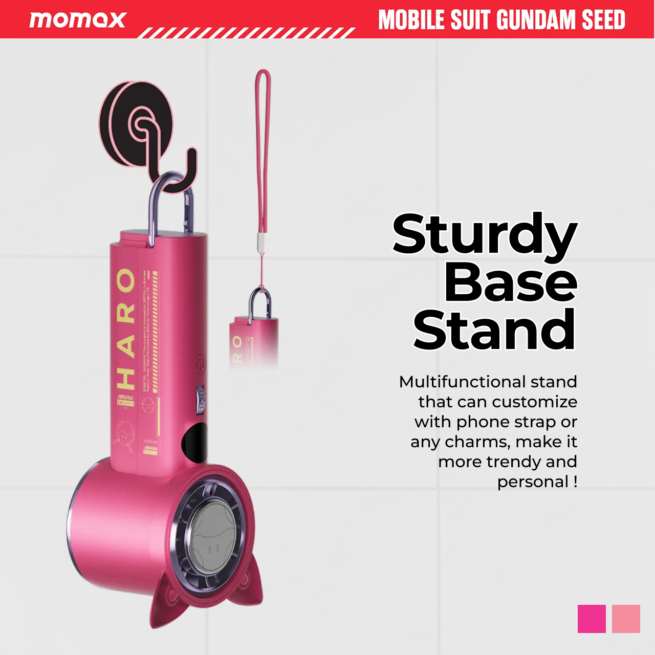 LIMITED EDITION Gundam x MOMAX Kipas Angin Portable Type USB C High-speed Ultra Freeze Portable Icy Cooling Fan - Gambar 3