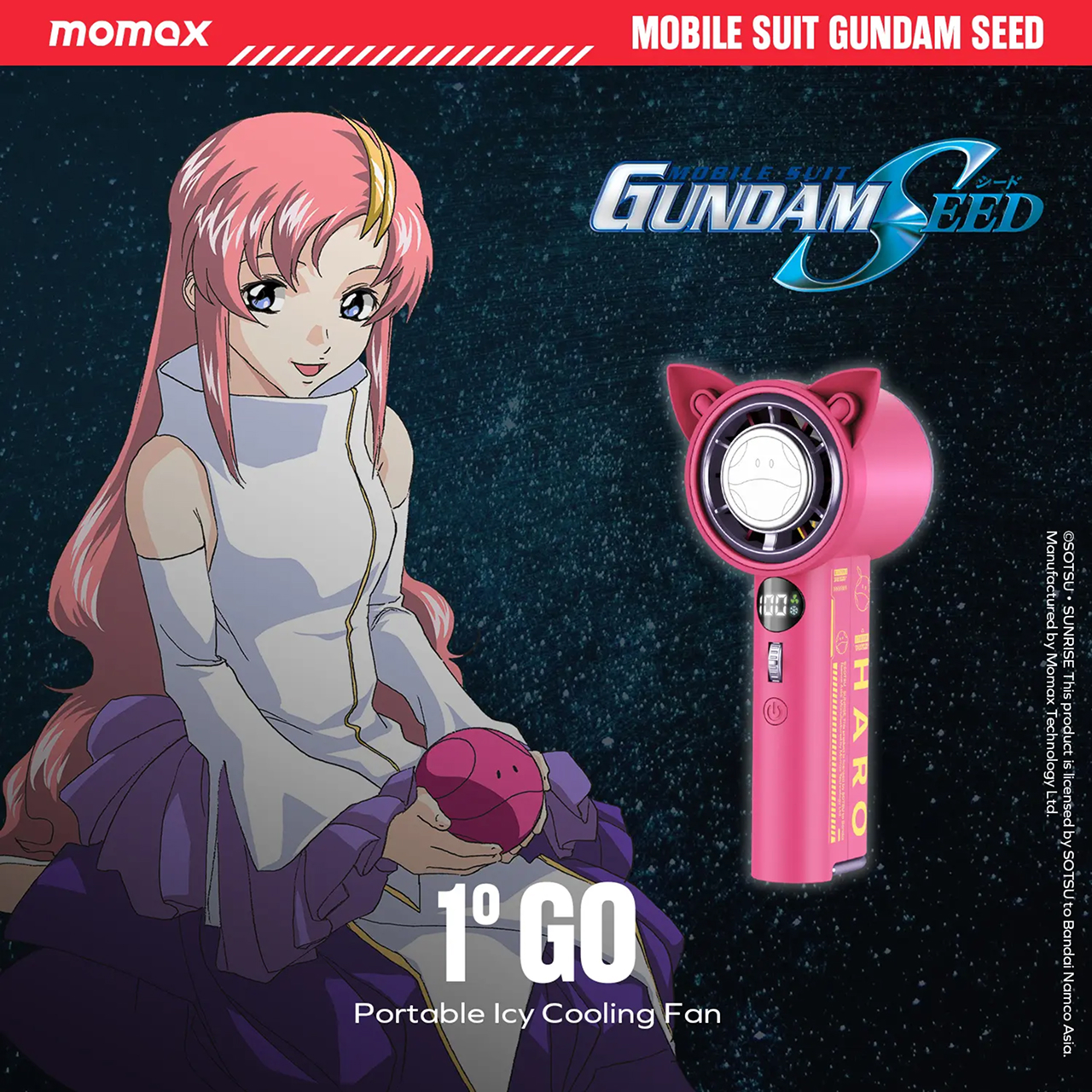 LIMITED EDITION Gundam x MOMAX Kipas Angin Portable Type USB C High-speed Ultra Freeze Portable Icy Cooling Fan - Gambar 5