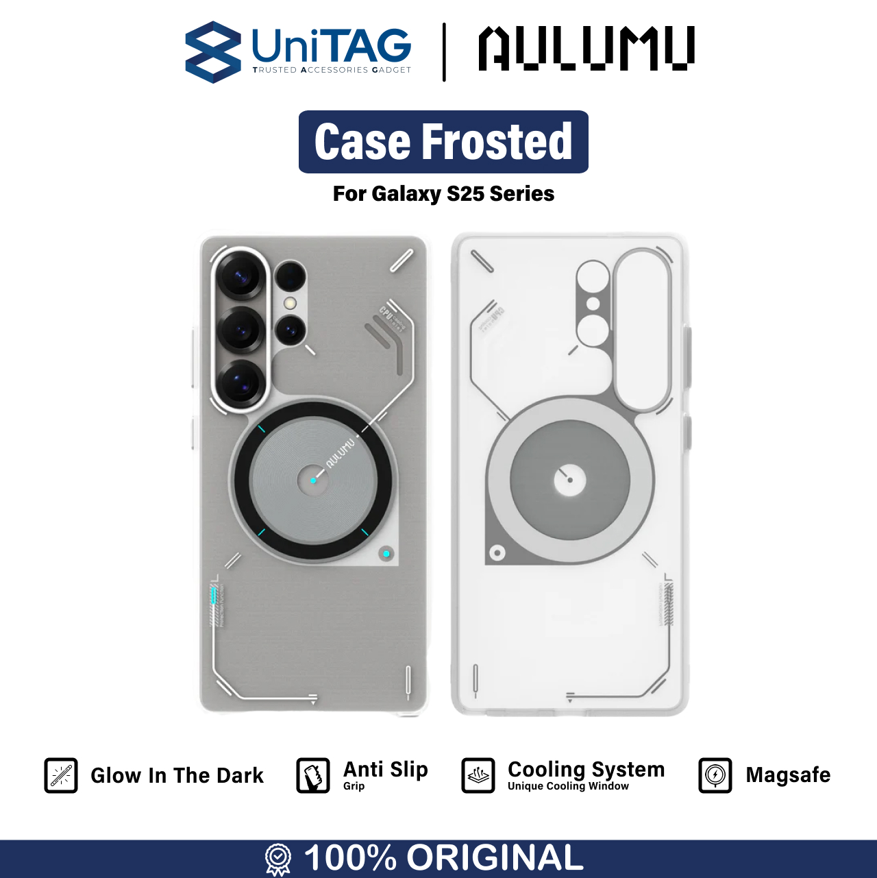 Case Samsung Galaxy S25 Ultra Aulumu Frosted MagSafe Cooling Anti Shock Crack Slim Hybrid Casing