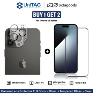Camera Lens Octagoods Glass Protector iPhone 15 Pro Max Plus Cover 9H