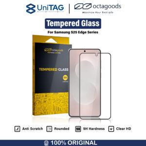 Tempered Glass Samsung Galaxy S25 Edge Octagoods Clear HD Cover with Tray Anti Scratch Gores Screen Protector