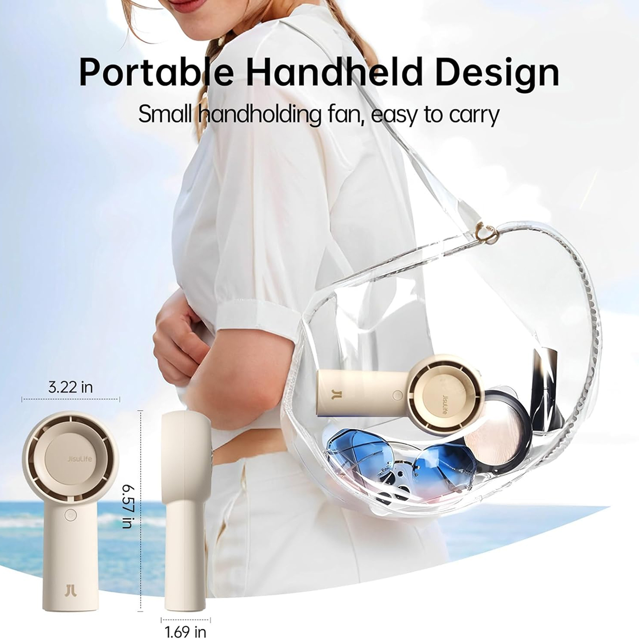 JISULIFE Kipas Angin Mini Portable Life5 Plus USB Type C 4000mAh 5000mAh HandHeld Turbo Fan - Gambar 6