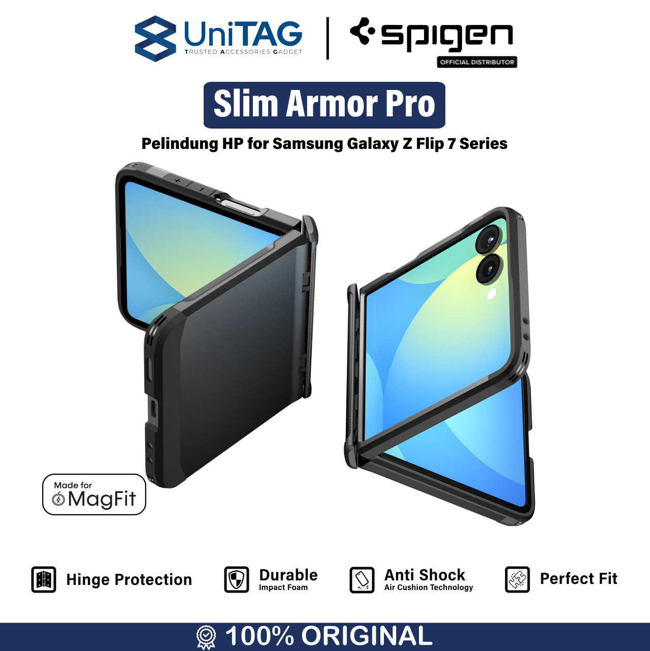 Case Pelindung HP for Samsung Galaxy Z Flip 7 Spigen Slim Armor Pro Magfit Casing