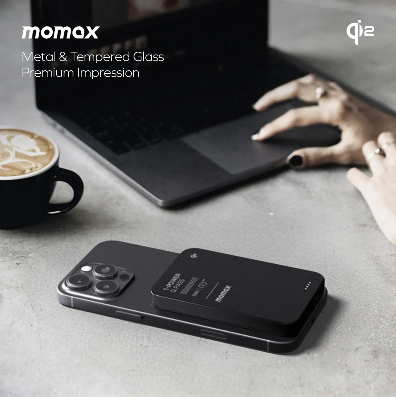 Momax Magsafe Powerbank Wireless for iPhone Fast Charging Qi2 5000mAh 1-Power Q.Pass - Gambar 4