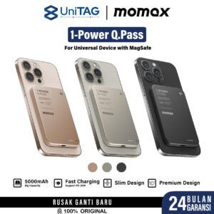 Momax Magsafe Powerbank Wireless for iPhone Fast Charging Qi2 5000mAh 1-Power Q.Pass