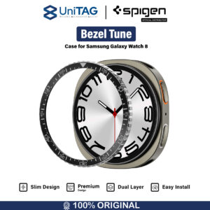 Spigen Bezel Tune Diver for Samsung Galaxy Watch 8 44mm Ring Protector Adhesive Stainless Steel Aluminum Cover