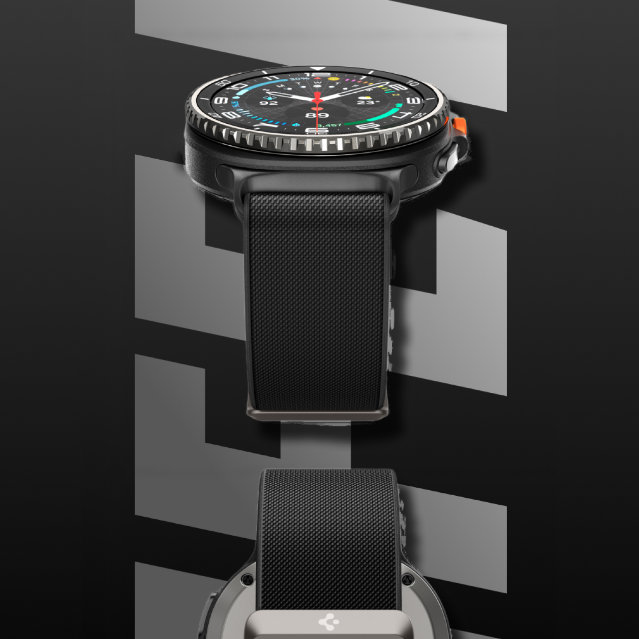 Strap for Samsung Galaxy Watch 8 46/44/40mm Spigen Band Lite Fit Kain Nylon Fabric Loop Stainless Steel - Gambar 7