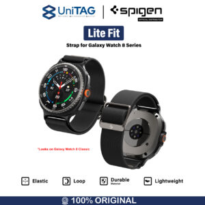 Strap for Samsung Galaxy Watch 8 46/44/40mm Spigen Band Lite Fit Kain Nylon Fabric Loop Stainless Steel