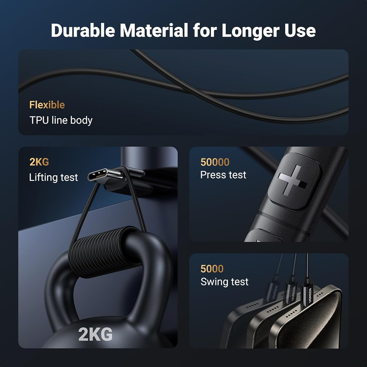 UGREEN Headset Kabel Earphone Wired In-Ear with USB Type C Connector 3.5mm Plug Clear Audio - Gambar 5