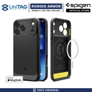 Case For iPhone 17 Pro Max Spigen Rugged Armor MagSafe MagFit Carbon Anti Shock Crack Casing