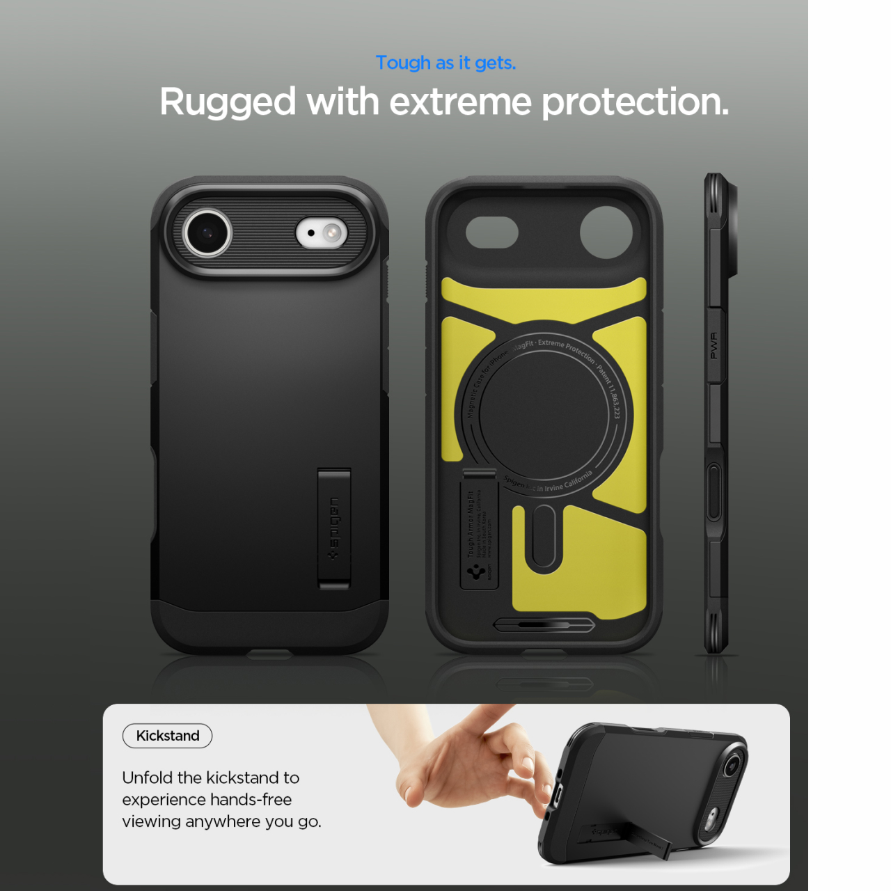 Case For iPhone 17 Series Air Pro Max Spigen Tough Armor T MagFit MagSafe Kickstand Hardcase Anti Shock Casing - Gambar 6