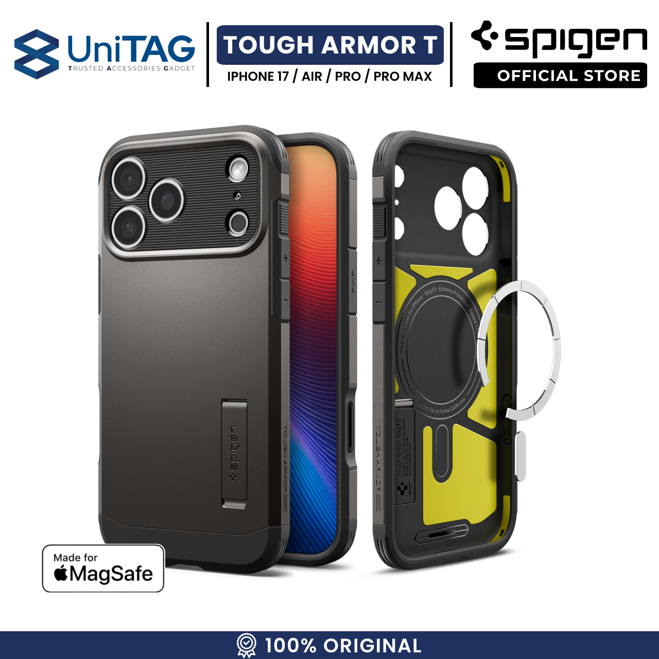 Case For iPhone 17 Series Air Pro Max Spigen Tough Armor T MagFit MagSafe Kickstand Hardcase Anti Shock Casing