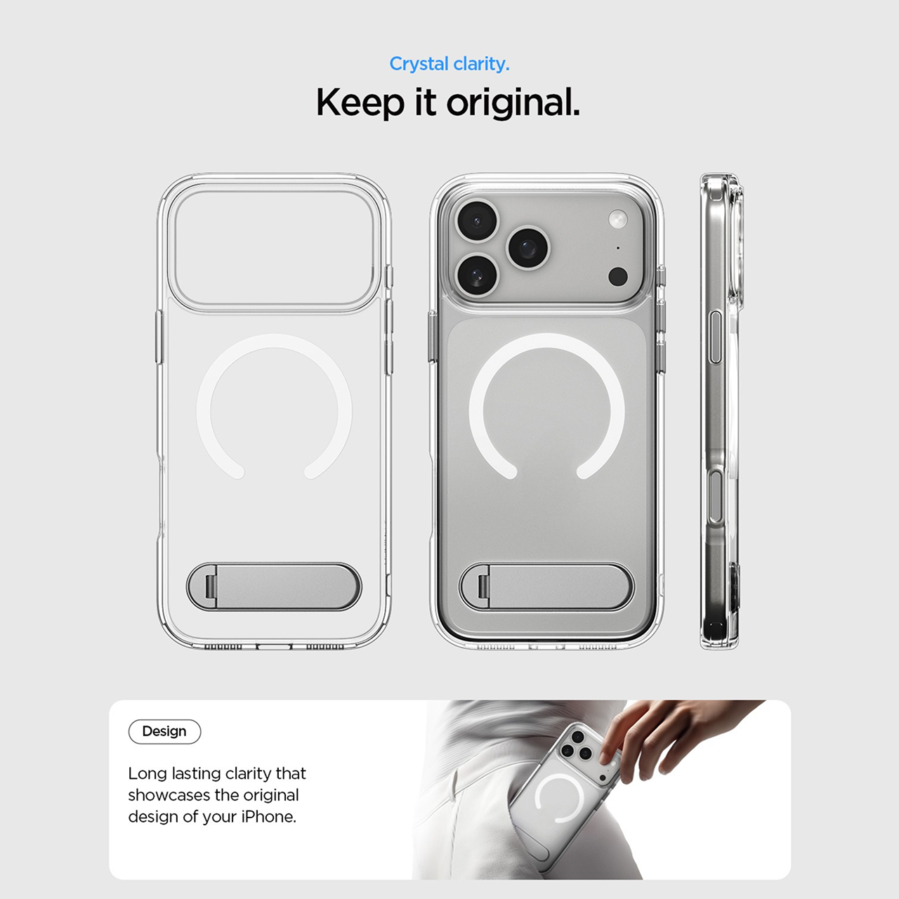 Case for iPhone 17 Air Pro Max Spigen Ultra Hybrid S Magsafe Magfit Stand Anti Shock Clear White - Gambar 6