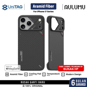 Case for iPhone 17 Pro Max Aulumu Aramid Fiber Carbon MagSafe Cooling Pad Casing Hardcase Anti Shock Crack