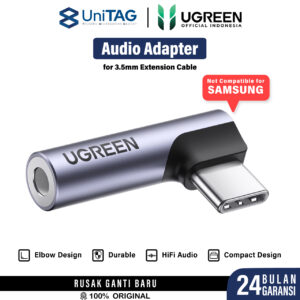 UGREEN Kabel Audio Aux 3.5mm 90 Degree Male to Female Digital-to-Analog Converter For Xiaomi Oppo Huawei Extender High Quality Microphone