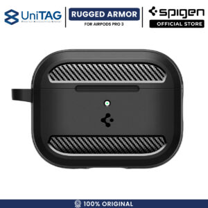 Case for AirPods Pro 3 Spigen Rugged Armor Shockproof Slim Carbon Cover Casing Protective Earbuds