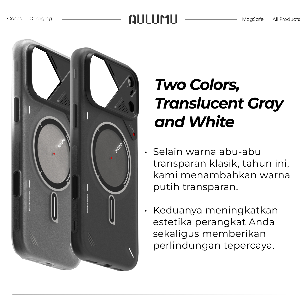 Case for iPhone 17 Pro Max Aulumu Frosted MagSafe Cooling Matte Casing Anti Shock Crack Hybrid - Gambar 2