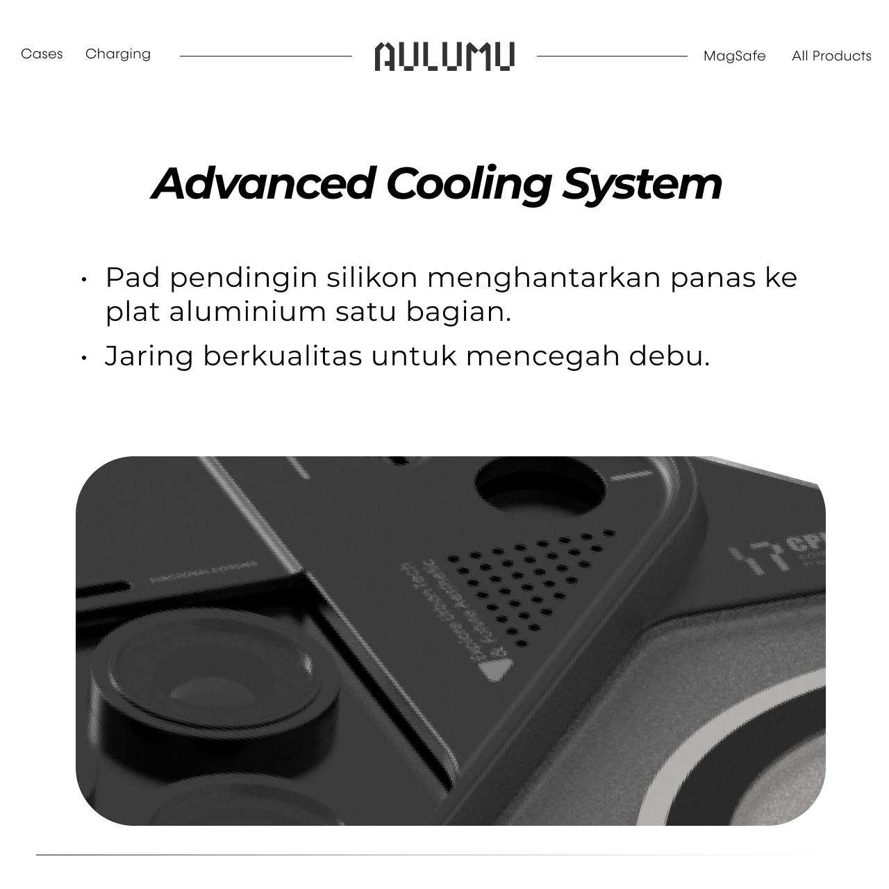 Case for iPhone 17 Pro Max Aulumu Frosted MagSafe Cooling Matte Casing Anti Shock Crack Hybrid - Gambar 5