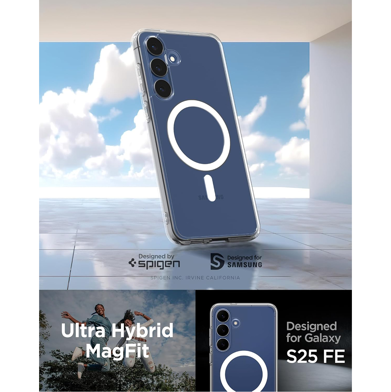 Case for Samsung Galaxy S25 FE Spigen Ultra Hybrid Magfit Magsafe Clear Matte Anti Shock Scratch Crack Casing - Gambar 5