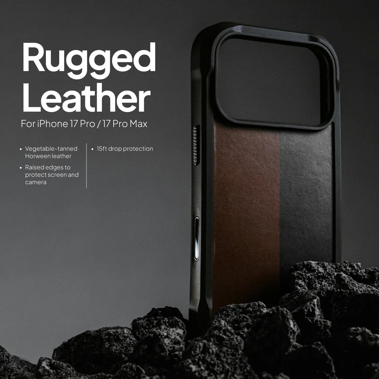 Case for iPhone 17 Pro Max Nomad Magsafe Rugged Leather Horween Case - Gambar 2