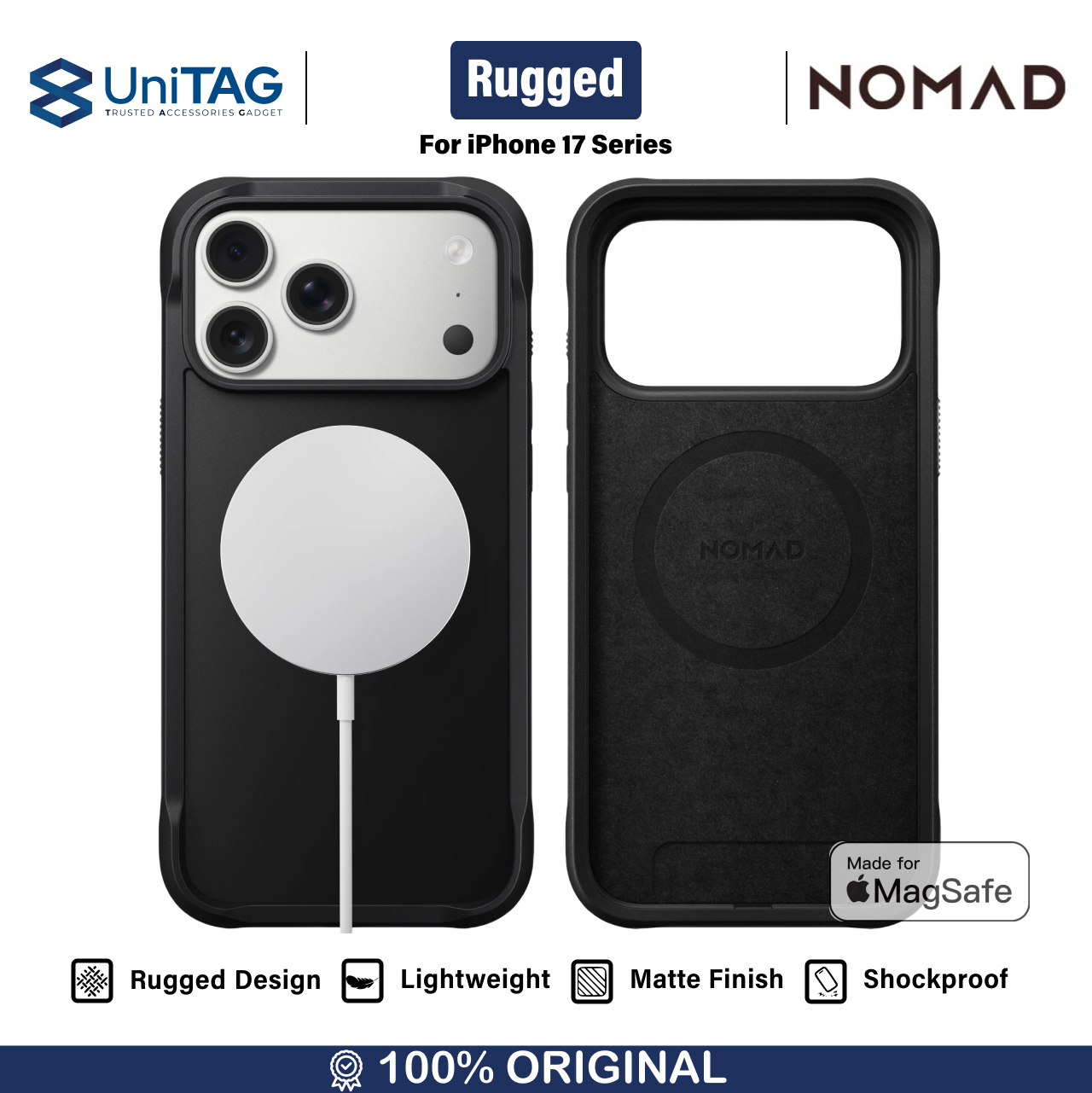 Case for iPhone 17 Pro Max Nomad Magsafe Rugged Hybrid Case Shockproof Casing