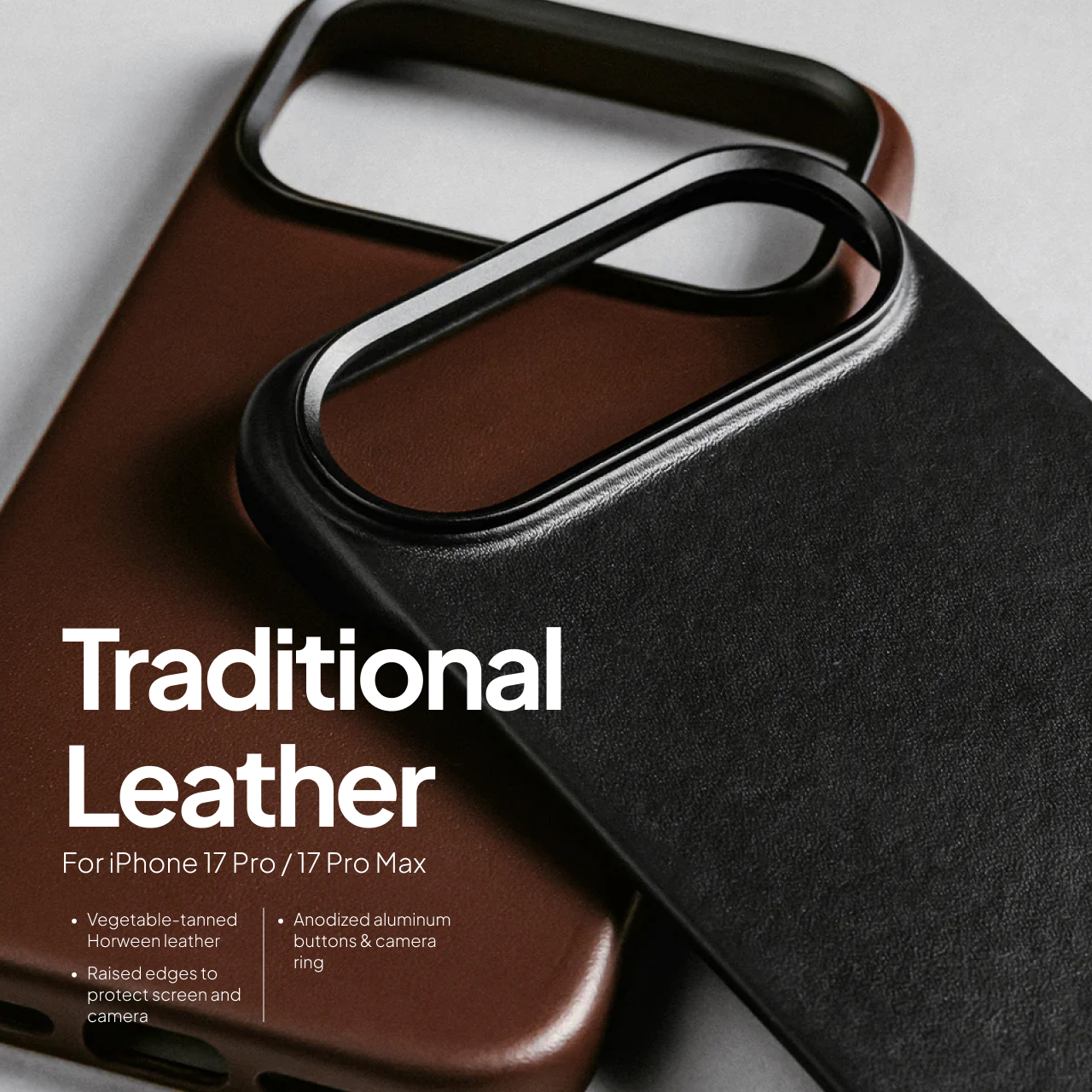 Case for iPhone 17 Pro Max Nomad Traditional Leather Horween Case Magsafe - Gambar 4