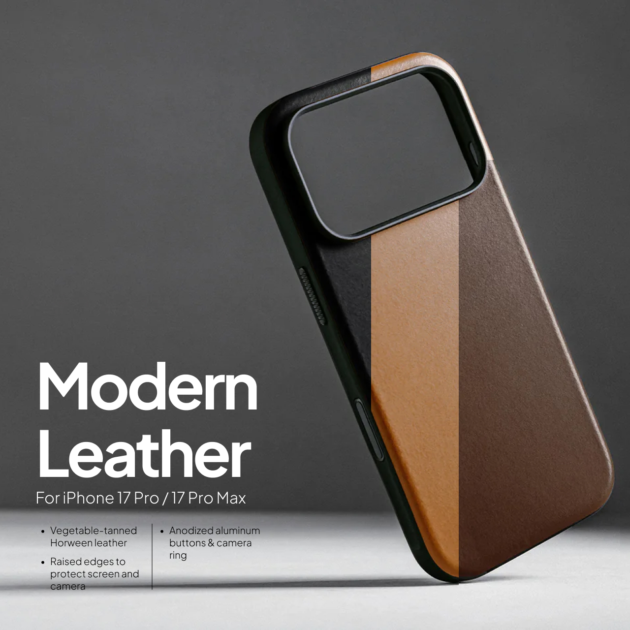 Case for iPhone 17 Pro Max Nomad Modern Leather Horween Case Magsafe - Gambar 2