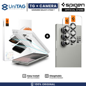 [Pro Bundle] Spigen for Samsung Galaxy Z Fold 7 Tempered Glass Spigen Glas tR EZ Fit Pro HD 9H Clear + Camera Lens Protector Spigen GlastR EZ Fit Pro Anti Gores Kamera