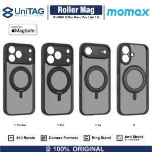 Momax Case For iPhone 17 Air Pro Max MagSafe Stand CaseFORM Roller Magnetic Slim Casing Black