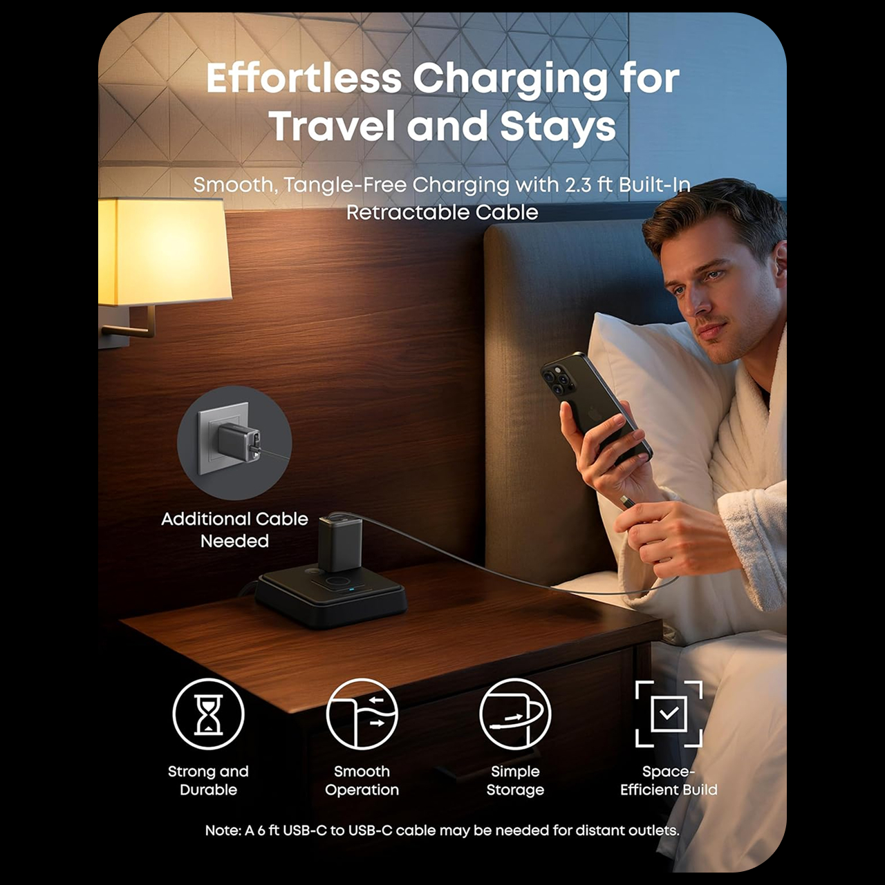 ANKER Kepala Charger Nano 35W USB C with Built-in Retractable Cable PD Charger 2 Port for iPhone Samsung iPad MacBook Pro Air - Gambar 4