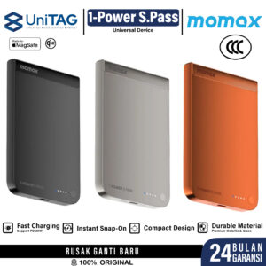 Momax Powerbank 1-Power S.Pass CCC Magsafe Wireless For iPhone Samsung Fast Charging Qi2 5000mAh
